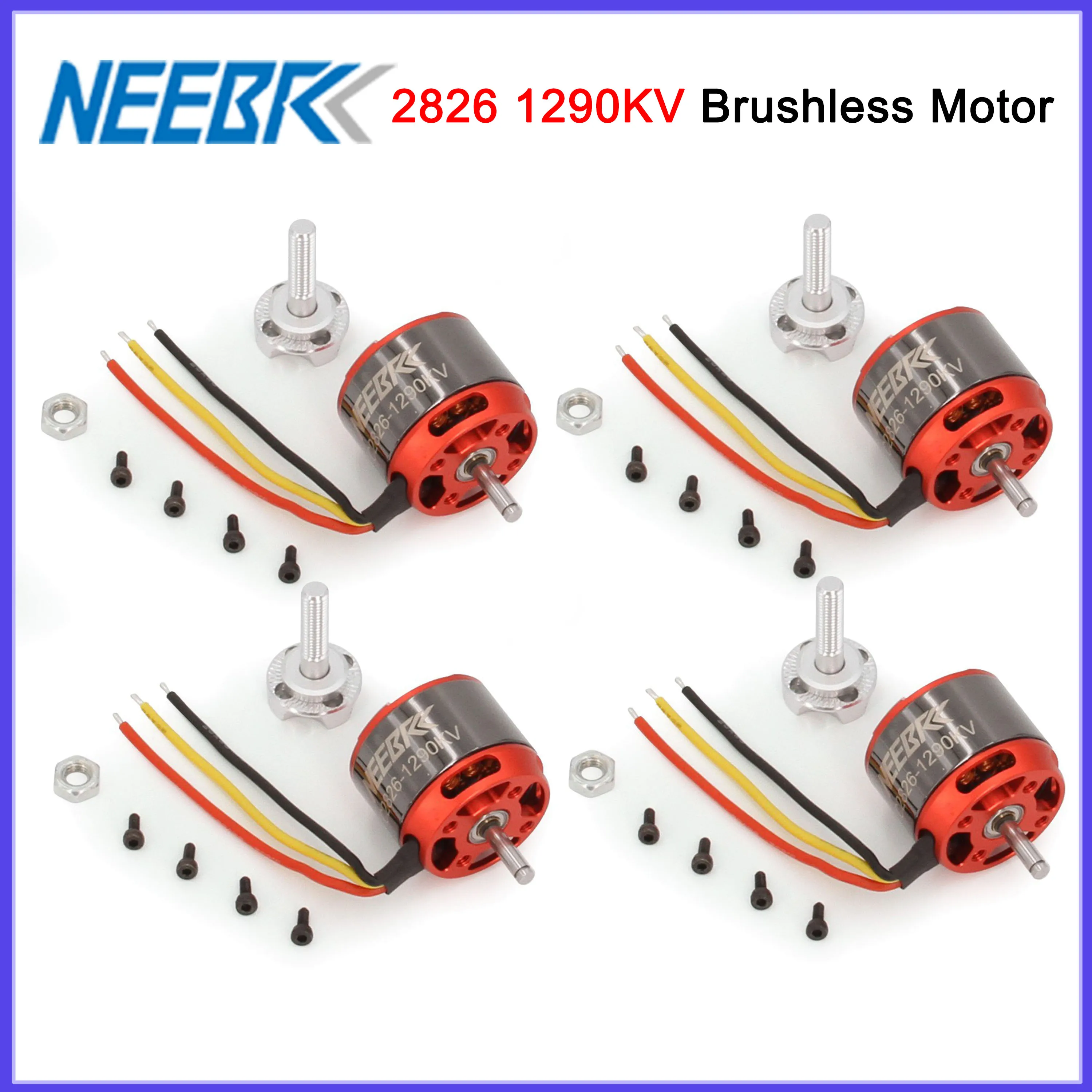 

4 шт. NEEBRC 2826 1290KV RC FPV Outrunner бесщеточный двигатель 2-4S для самолета с фиксацией 1290 пропеллер ESC Регулятор скорости