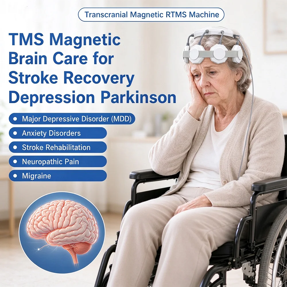 Portable RTMS Brain Stimulation Device Non-invasive Magnetic Therapy Machine for Dementia Parkinson Tremor Alzheimer Memory Loss