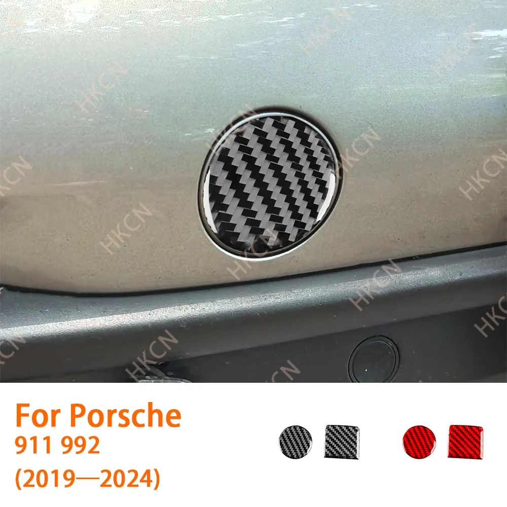 

HKCN For Porsche 911 992 2019—2023 Carbon Fiber Outer Tailer Hook Panel Car Interior Accessories Cover Trim Sticker Modification