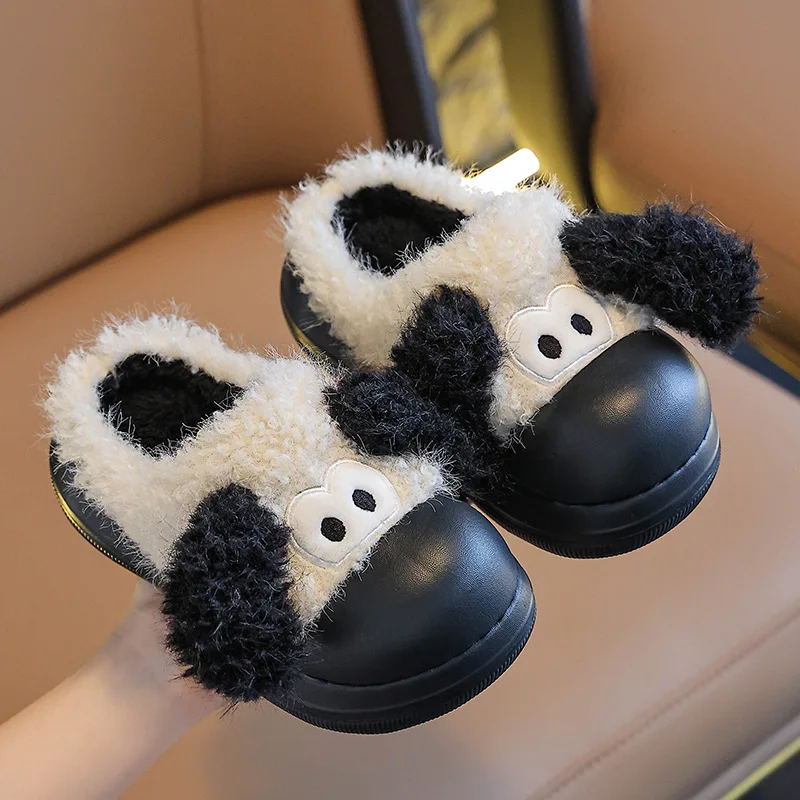 الكرتون الكلب الاطفال النعال الشتاء لطيف الحيوان أفخم الدافئة الفتيان الفتيات النعال إيفا لينة أسفل الأطفال أحذية الملاعب المغطاة