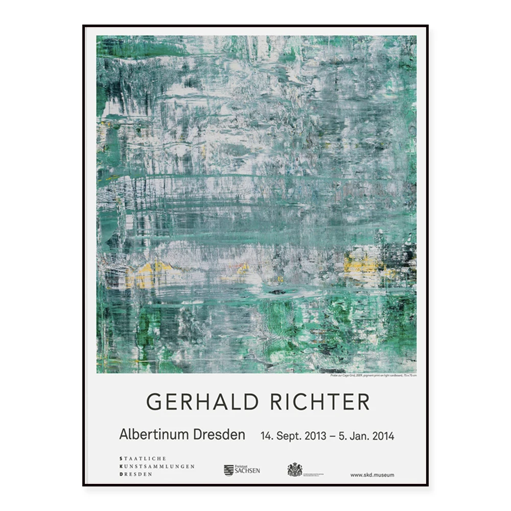 Gerhard Richter Exhibition Poster, Gerhard Richter Art Print, Teal Aqua Abstract Wall Art Print, Digital Download, Richter Pain
