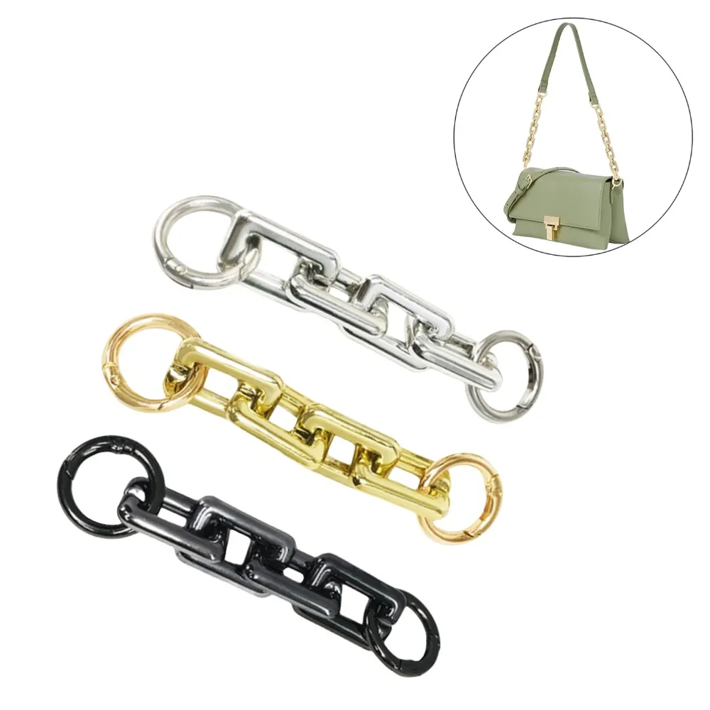 Extensor de cadena de Metal para bolso, hebilla colgante, accesorios para bolsos, dorado, negro y plateado, 1 unidad