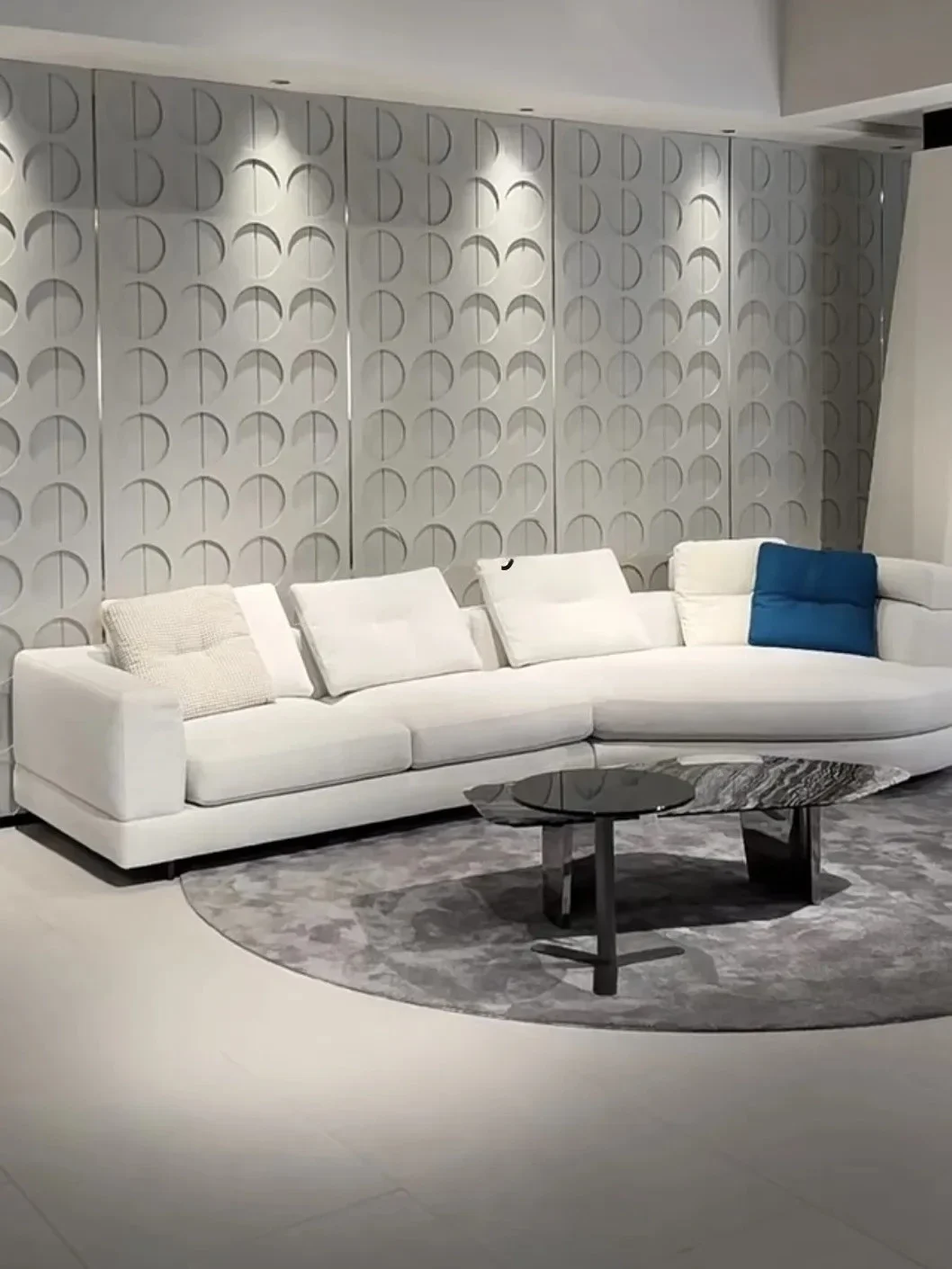 Sofa Italian minimalist large apartment simple modern light luxury special-shaped curved sofa living room, fabric sofa