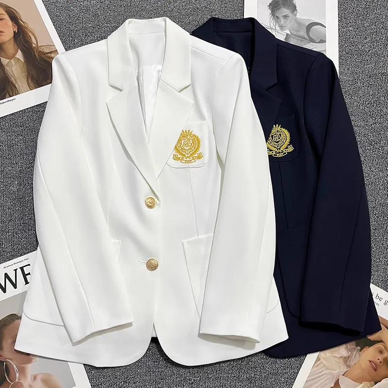 

The Spring and Autumn Annals Blazer Women Embroidery Comfort Fashion Temperament Western Style Academic Atmosphere Leisure