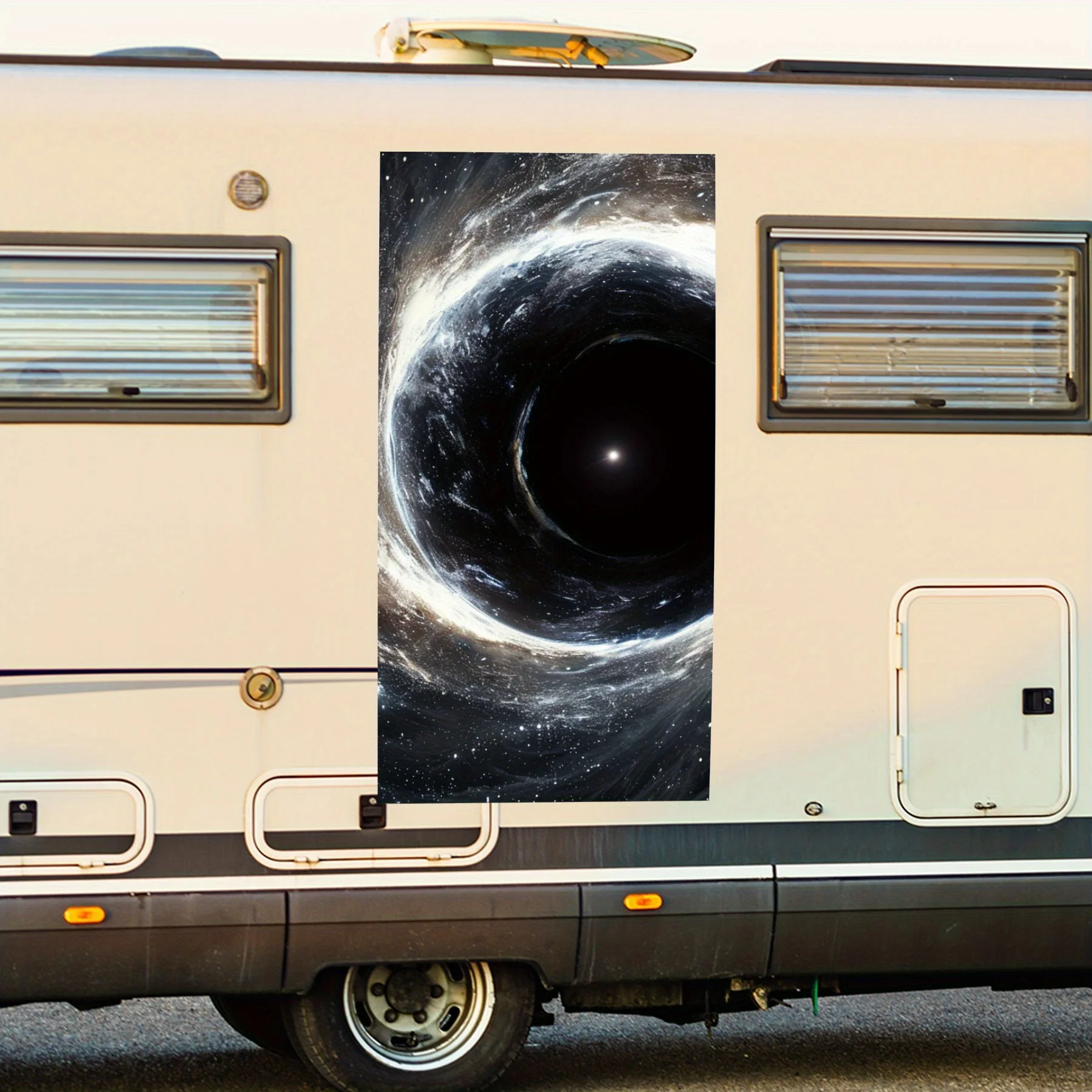 

Black Hole Motorhome Car Door Sticker PVC Self Waterproof Stick, Striking Auto Exterior Accessories Decor Protect Gift for Lover