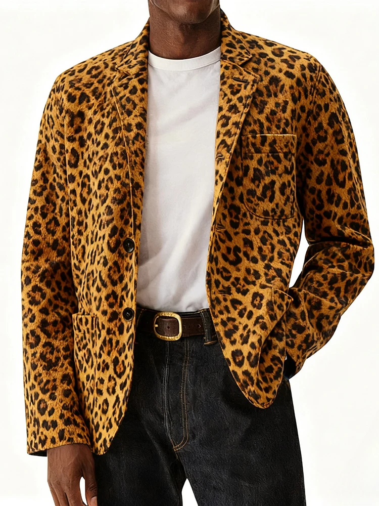 Pánské sako s dlouhým rukávem, ležérní střih, slim fit, zapínání na knoflíky, stylové svrchní oblečení s pruhovaným potiskem 2026 - náhled 5