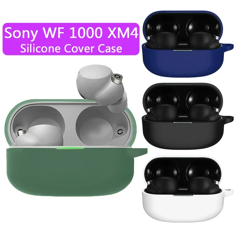 Silicone Protective Case for Sony WF-1000XM4 TWS Earbuds, Shockproof Anti-Scratch Dustproof Cover for WF1000XM4 Charging Box,