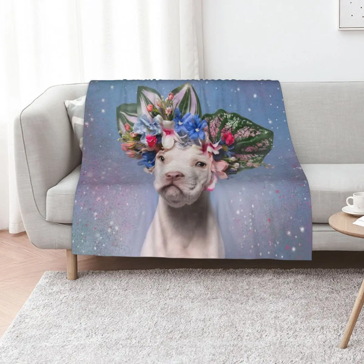 Pit Bull Flower Power, Apollo Throw Blanket anime halloween Decorative Sofas Picnic Loose blankets ands Blankets