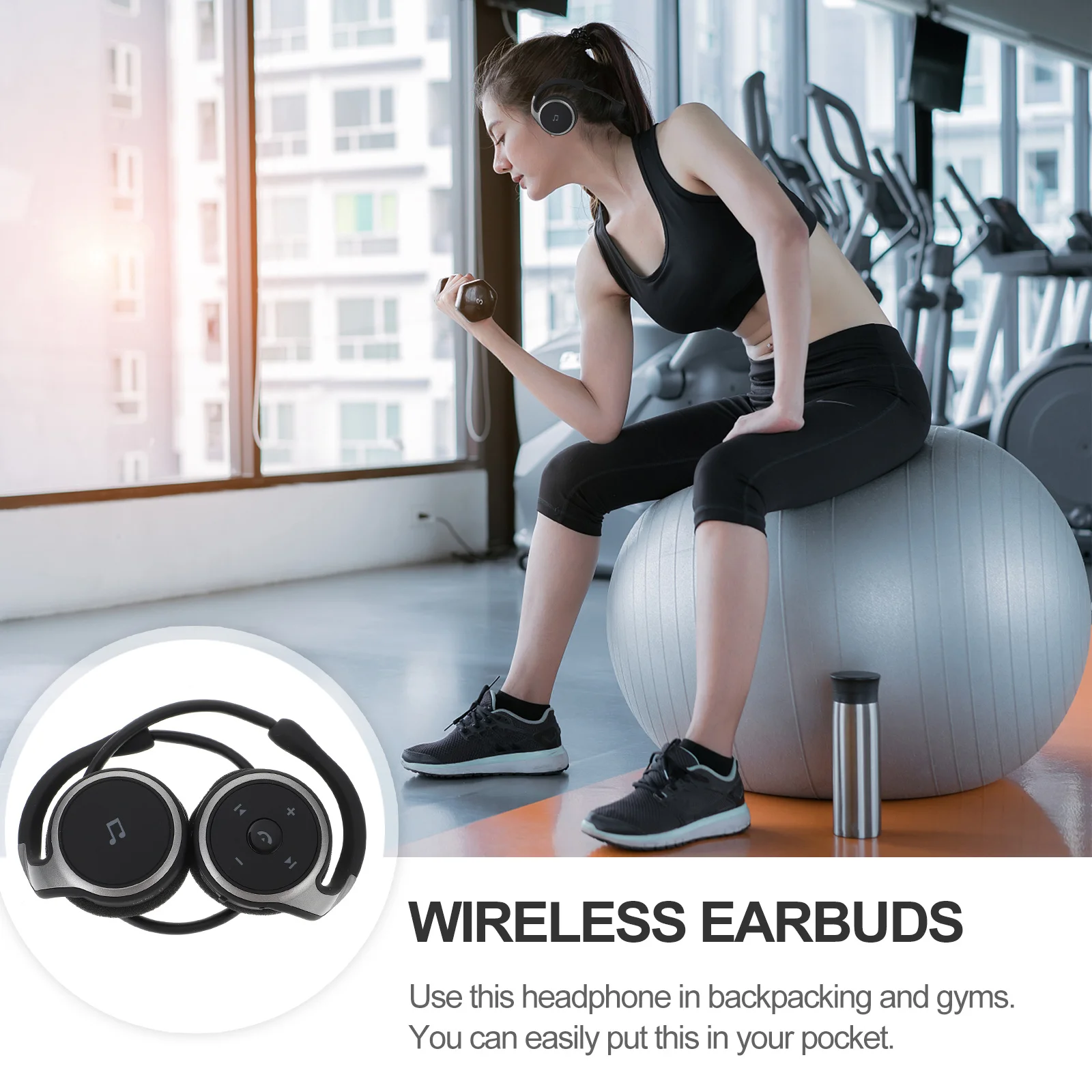 سماعات أذن لاسلكية لتشغيل التمارين الرياضية مع ميكروفون خفيف الوزن ومريح مناسب للصالة الرياضية في الهواء الطلق #1