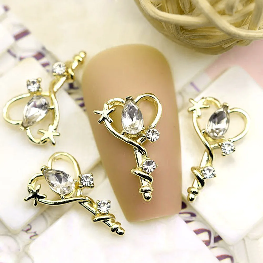 

10Pcs 3D Nail Art Charms Cartoon Girls DIY Sailor Moon Heart Wand Diamond Jewelry Kawaii Rhinestone Decoration Nail Parts