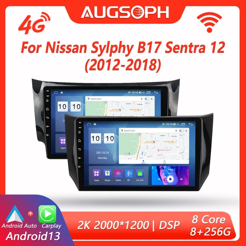 

Android 13 Car Radio for Nissan Sylphy B17 Sentra 12 2012-2018,10inch Multimedia Player with 4G WiFi Carplay & 2Din