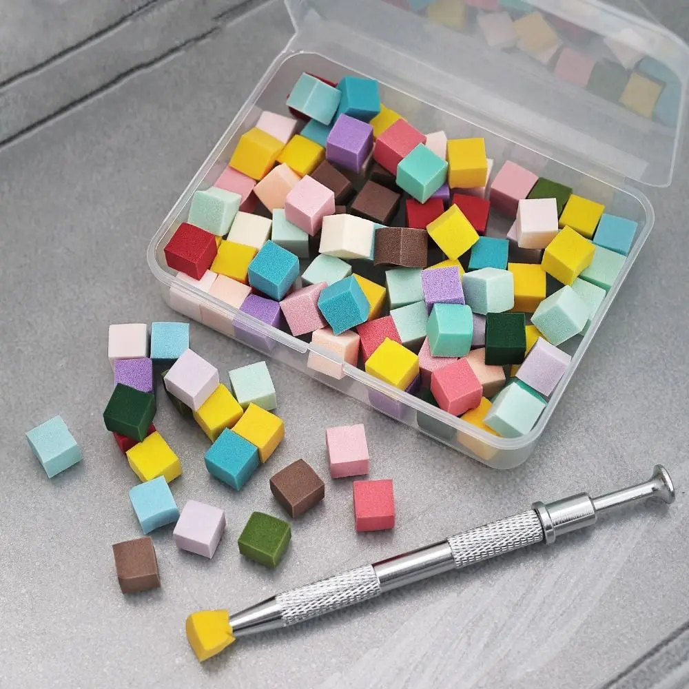 

Coloring Stamping Gradient Nail Sponge Set Soft Square DIY Manicure Makeup Sponge with Grabbing Pen Nail Care