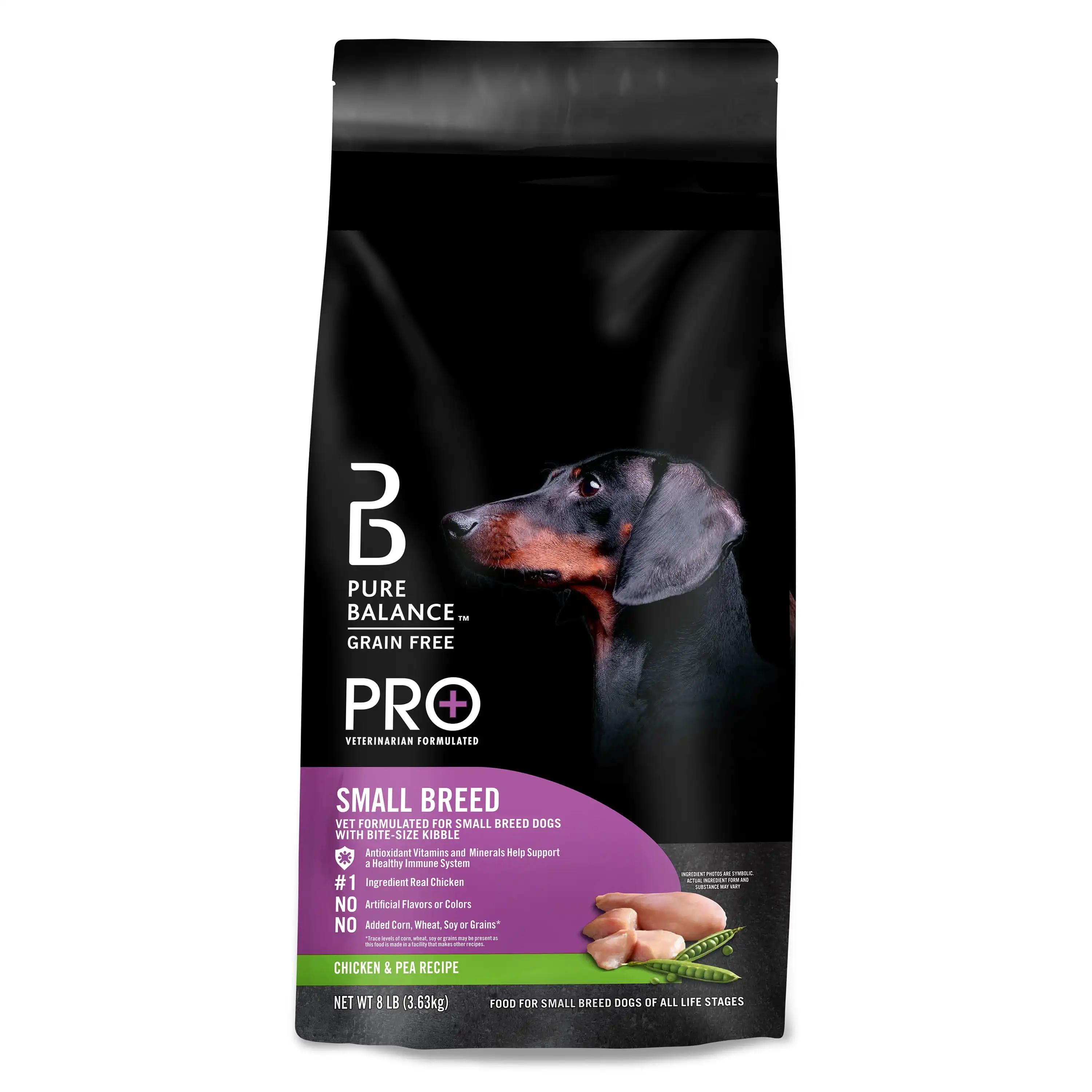 

Pro+ Small Breed Chicken & Pea Recipe Dry Dog Food, 8 lbs