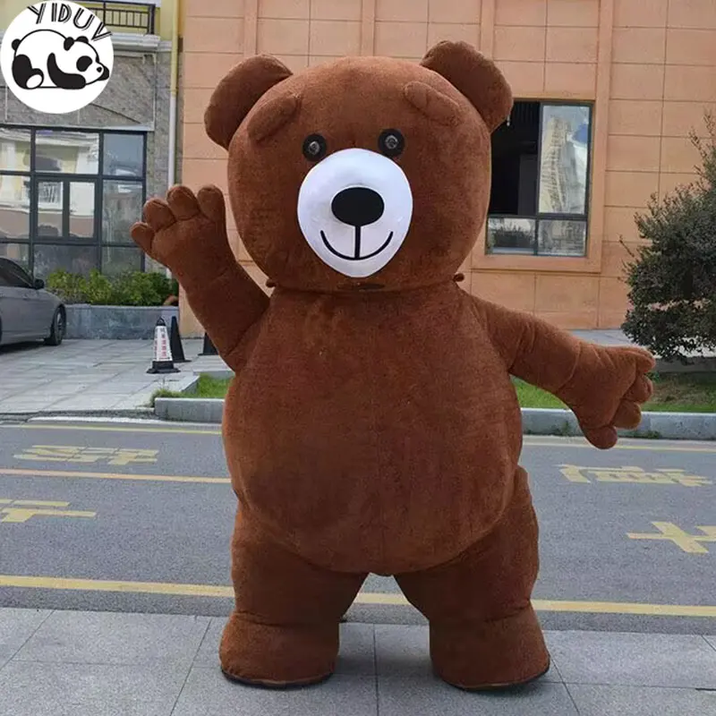 Disfraz inflable de oso Polar gigante para adultos, muñeco de dibujos animados de Panda, peluche marrón, mascota Cheburashka, conjunto inflable, Cosplay de Navidad