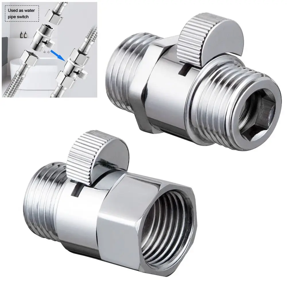 New Brass Shower Flow Control Valve Female Male Quick-opening Water Flow Control Valves G1/2 Diverter Valve Bidet Sprayer