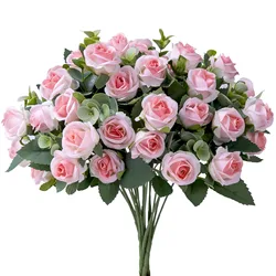 Rose Artificial Flowers Bouquet 30cm Fake Flower Home Room Table Bedroom Decor Garden Wedding Marriage Decoration Vase Ornaments