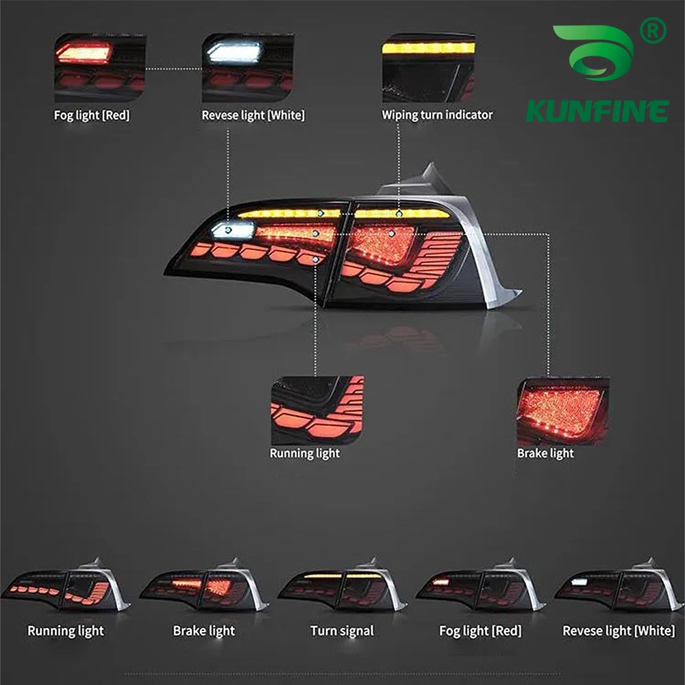 2PCs Car Tail Light Assembly For Tesla Model 3 2017-2022 Brake Light Turning Signal Light Reverse Taillights Taillamp