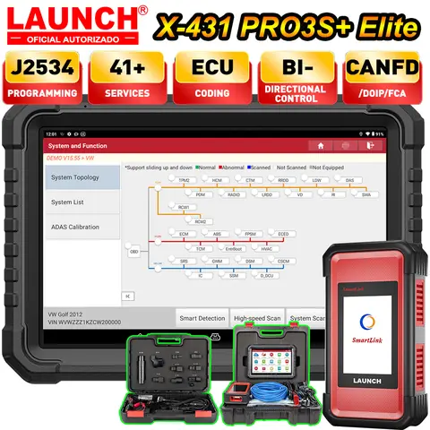 2026 LAUNCH X431 PRO3S+ Elite J2534 Offline Programming car diagnostic Tool CAN FD DOIP ECU Coding Topology Map ADAS Truck EV