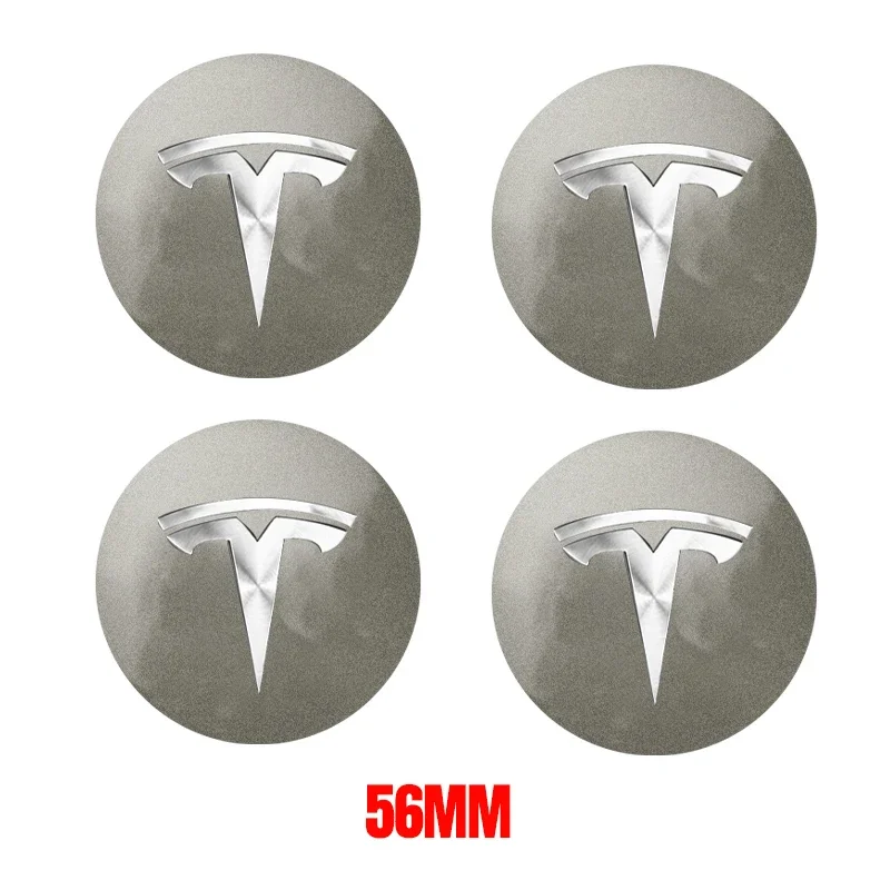 4 Stuks 56Mm Tesla Hub Cap Center Cap Logo Hoge Kwaliteit Sticker Voor Tesla Model 3 Y S X Gepersonaliseerde Auto Sticker Auto Accessoires