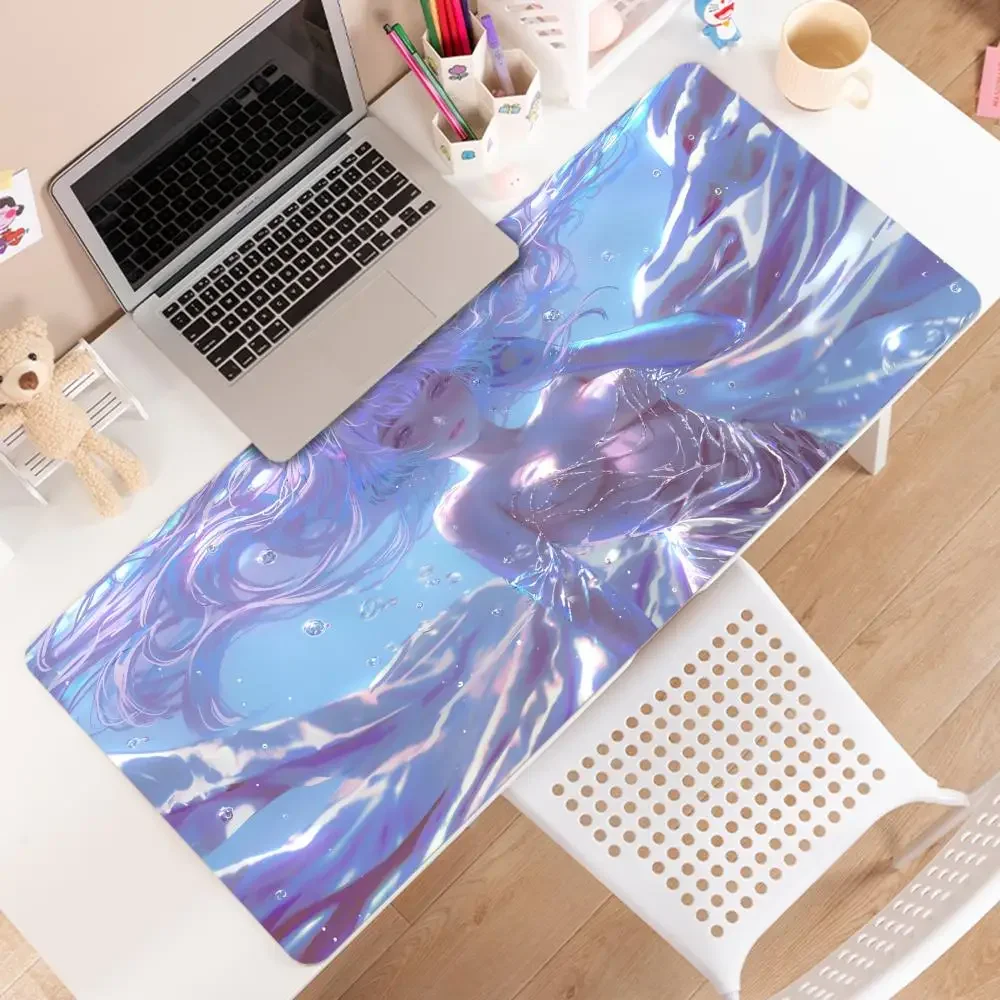 Grand tapis de souris de jeu Anime Girl, sangonomiya Warriomi Genshin Impact, LockEdge, clavier d'ordinateur épais, polymères de table et de bureau