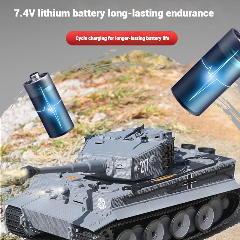 Nowość w magazynie Taigen 1/24 Rc Battle Tank Tiger I Radio Control Wojskowe czołgi Podczerwień Samochody bojowe Pojazd Th23570 Zabawki dla chłopców