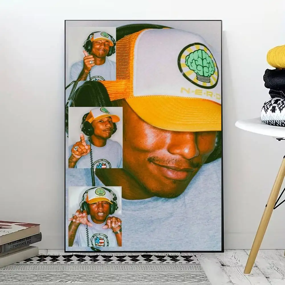 P-Pharrell W-Williams Poster for Modern Decor in Home Offices, Bedrooms, Living Rooms, Kitchens, Bathrooms.