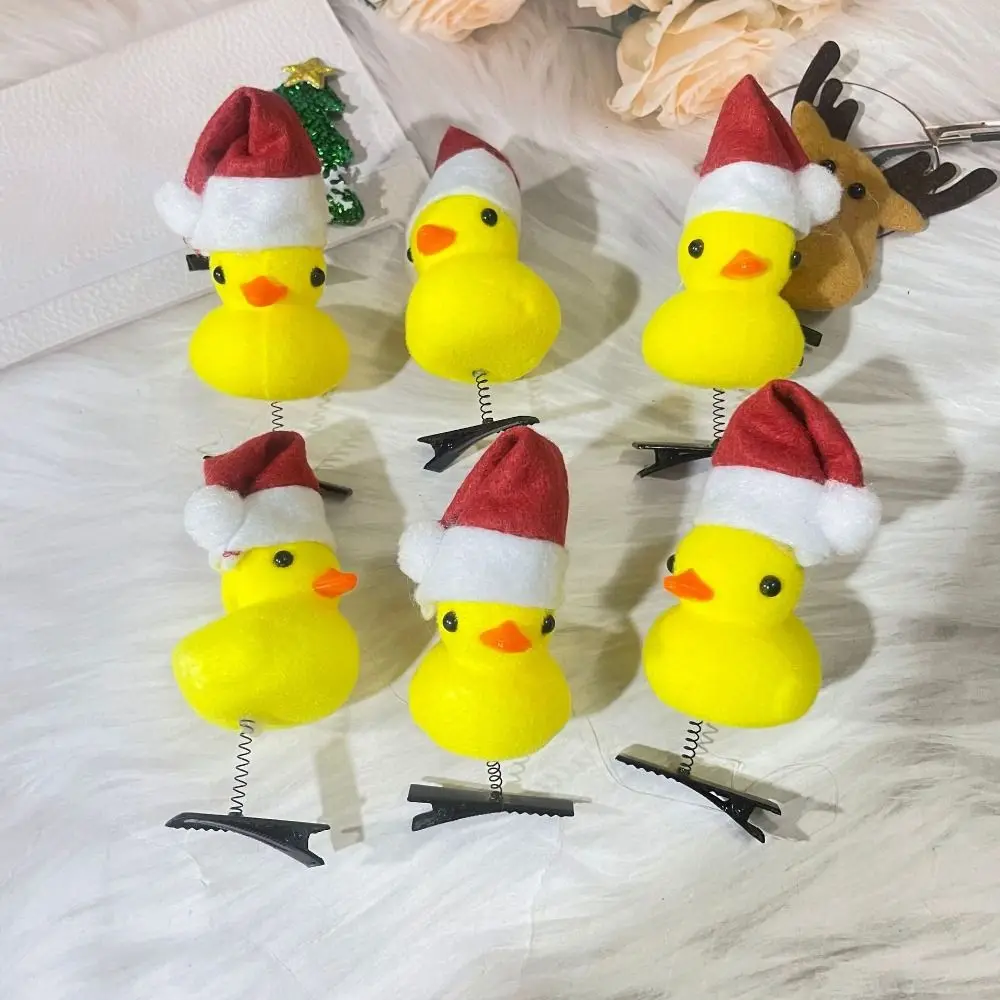 

Cute Flower Duck Hair Clips Bowknot Plush Chicken Side Barrettes Korean Style Animal Cartoon Duckbill Clips Kids/Children