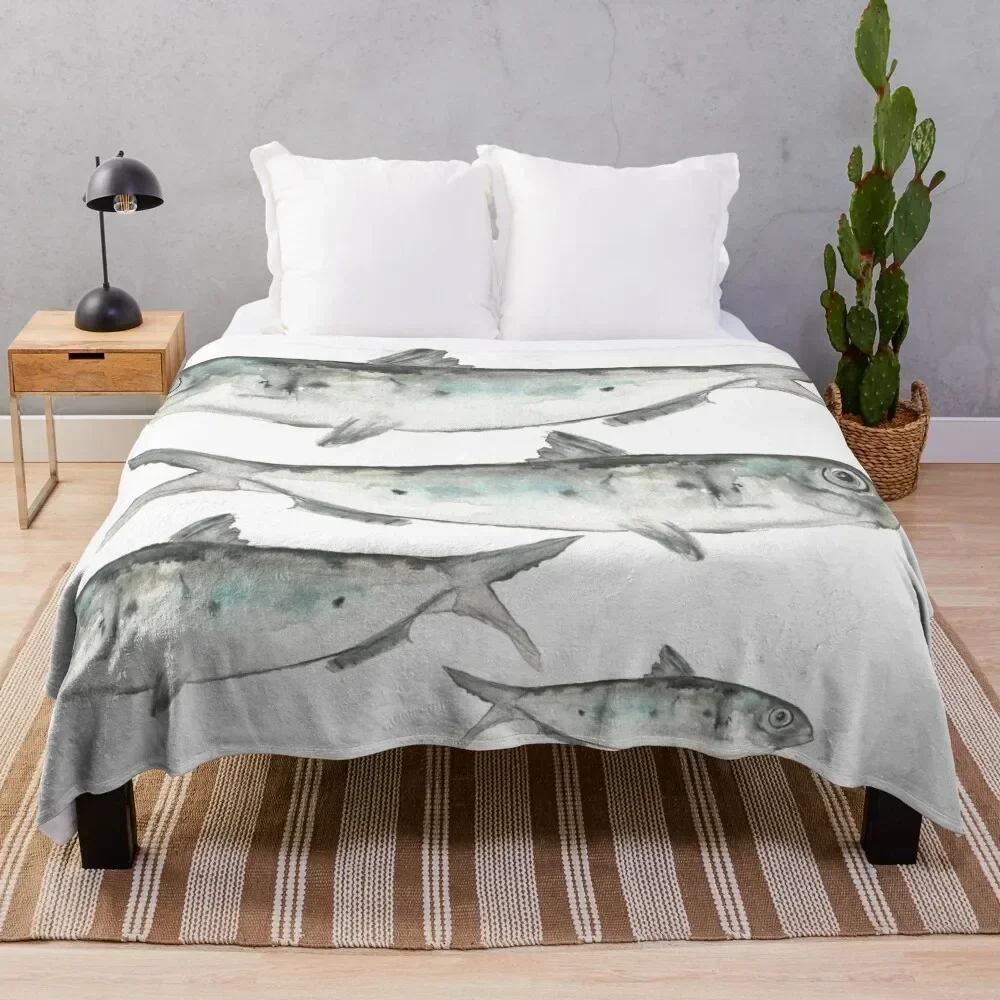 

Sardin Throw Blanket Faux Fur Soft Warm Blanket for Bed