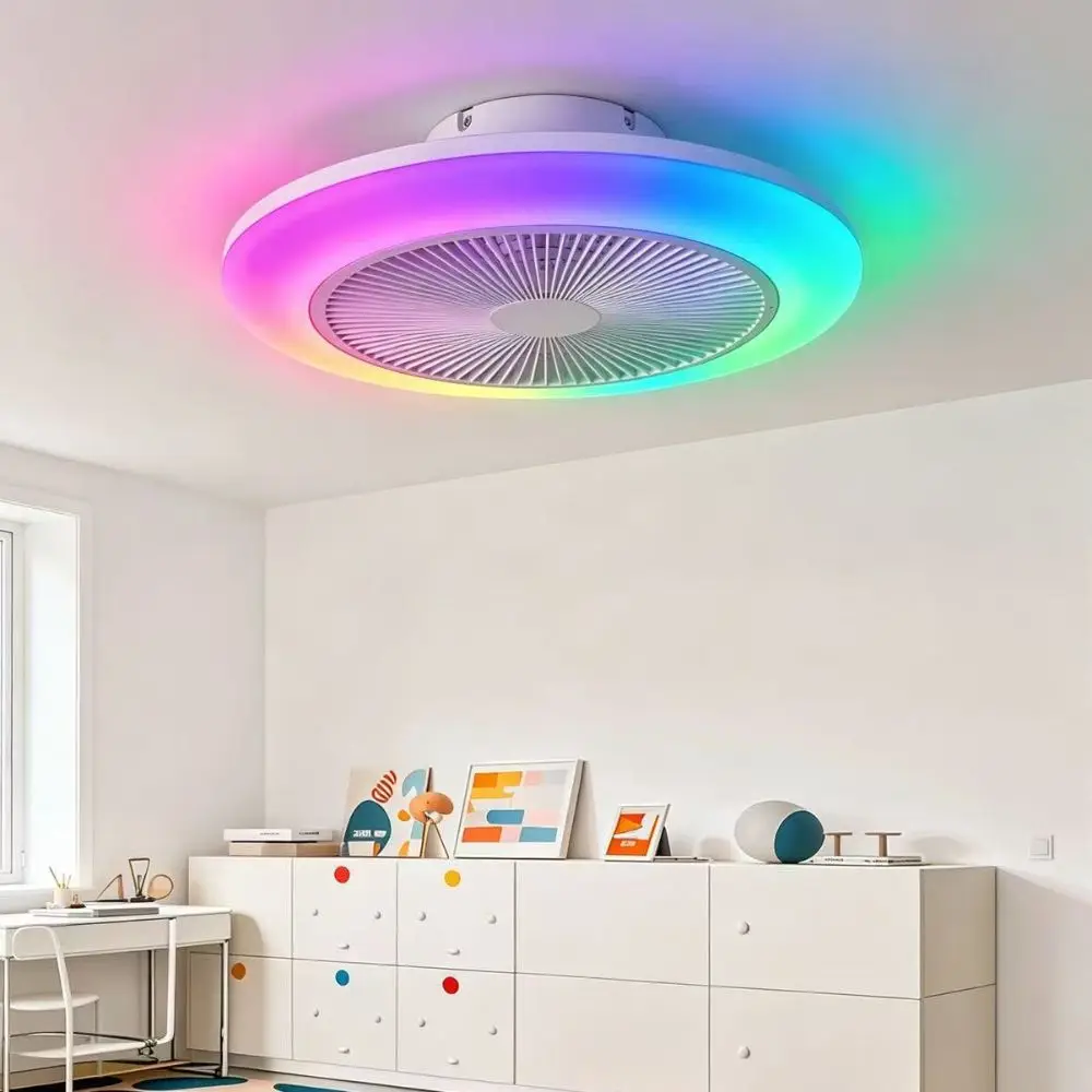 2-in-1 LED Fan Light 3 Light Mode Rotatable Ceiling Fan Lamp Three-speed Mode with Remote Control Crystal Fan Light Bedroom
