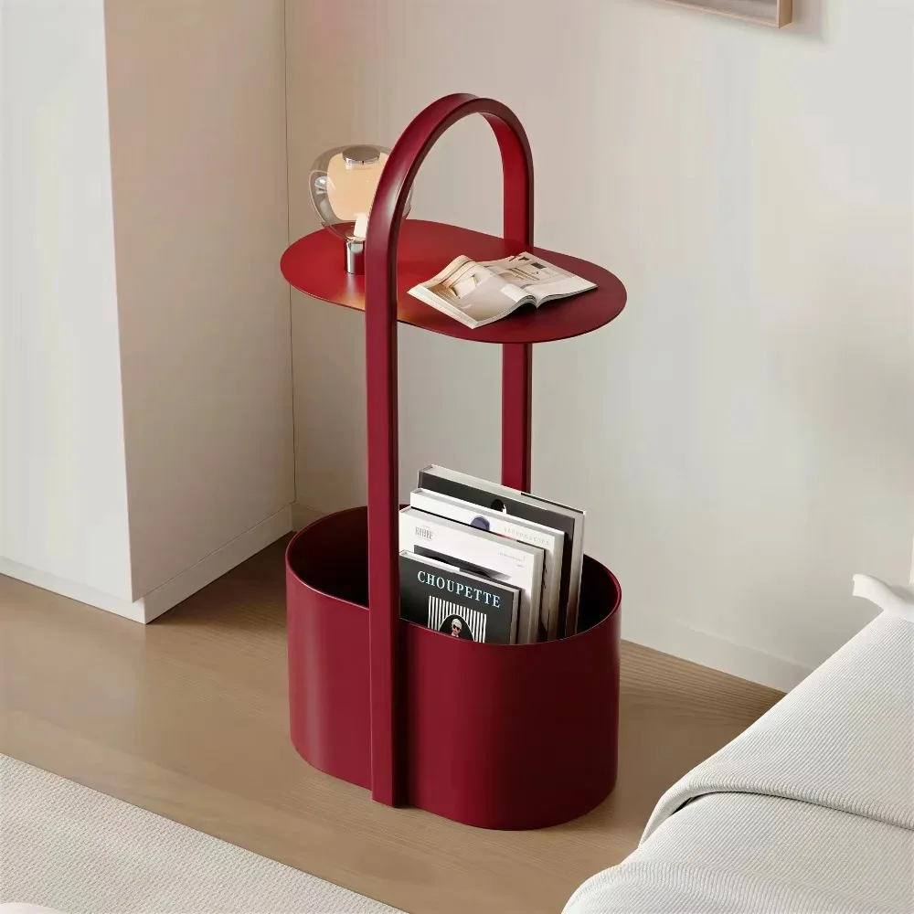 Exquisite metal coffee table, living room artistic Bauhaus corner table, bedroom bedside table storage small table shelf