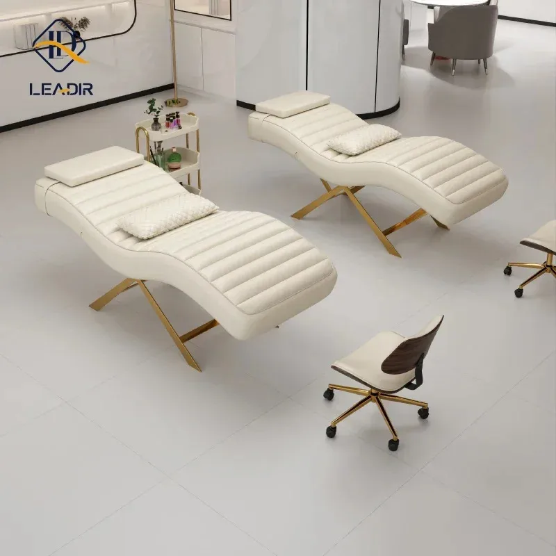 Modern Golden Base Massage Table for Beauty Living Room Eyelash Extension Full Set of Furniture Spa Salon Equipment