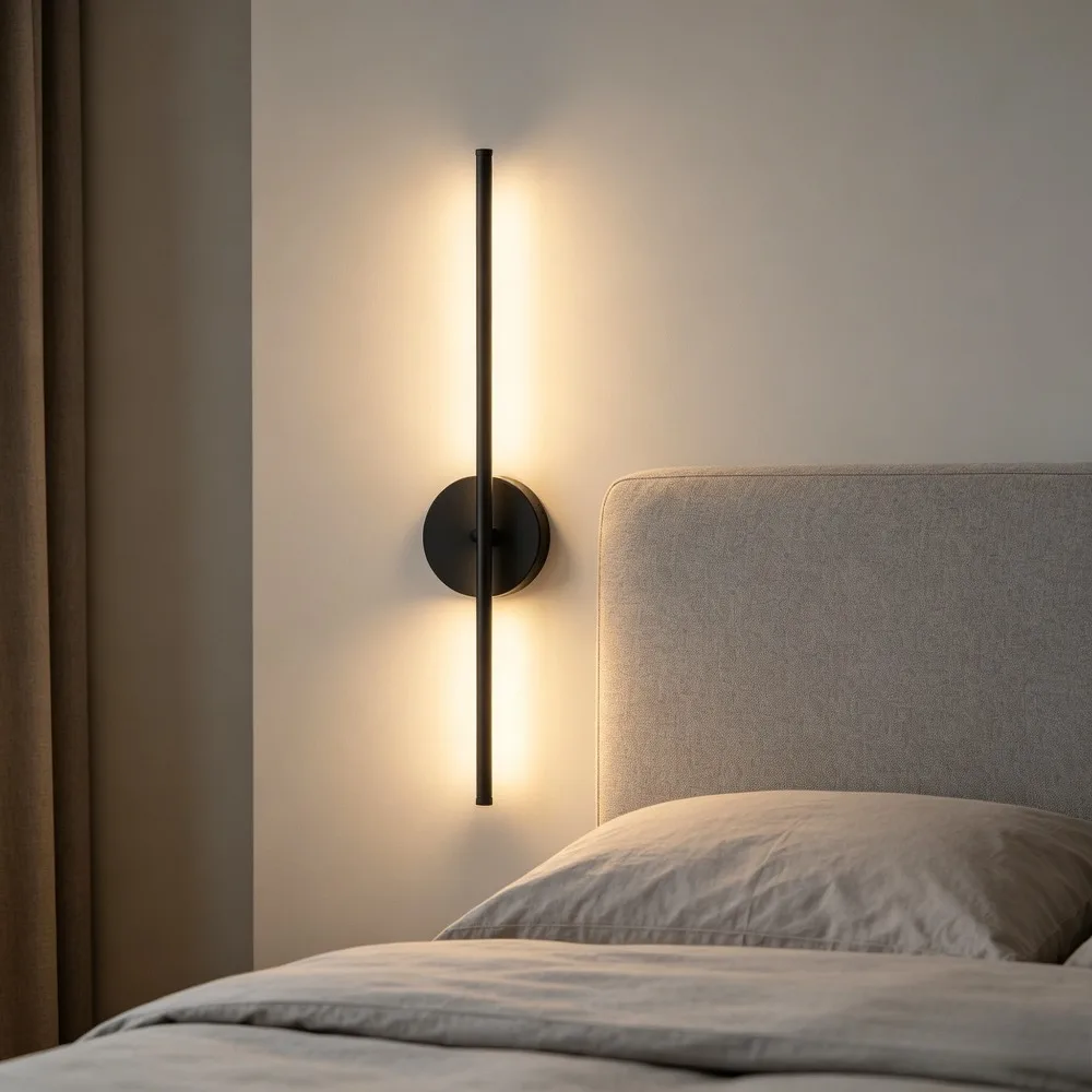 Classic Nordic Dimmable Wall Sconces with Remote Control LED Wireless 10000mAh Battery Operated Line Wall Lamp for Home Decor