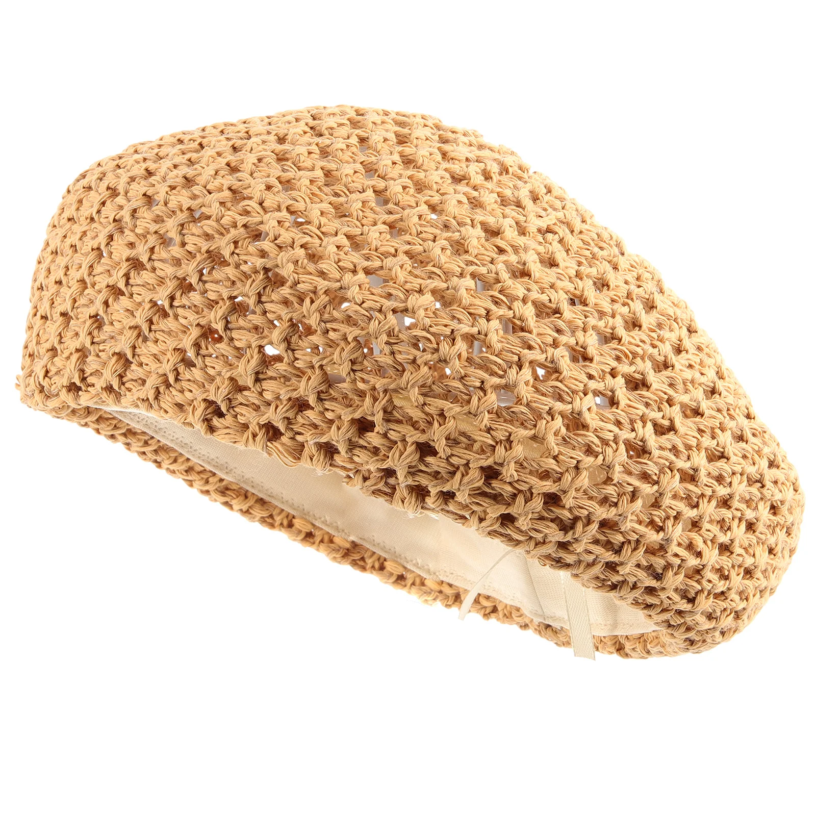 

Straw Woven Soft Breathable Summer Beret Hat Lightweight Straw Beret Classic French Style for Women Girls Vacation Outdoor
