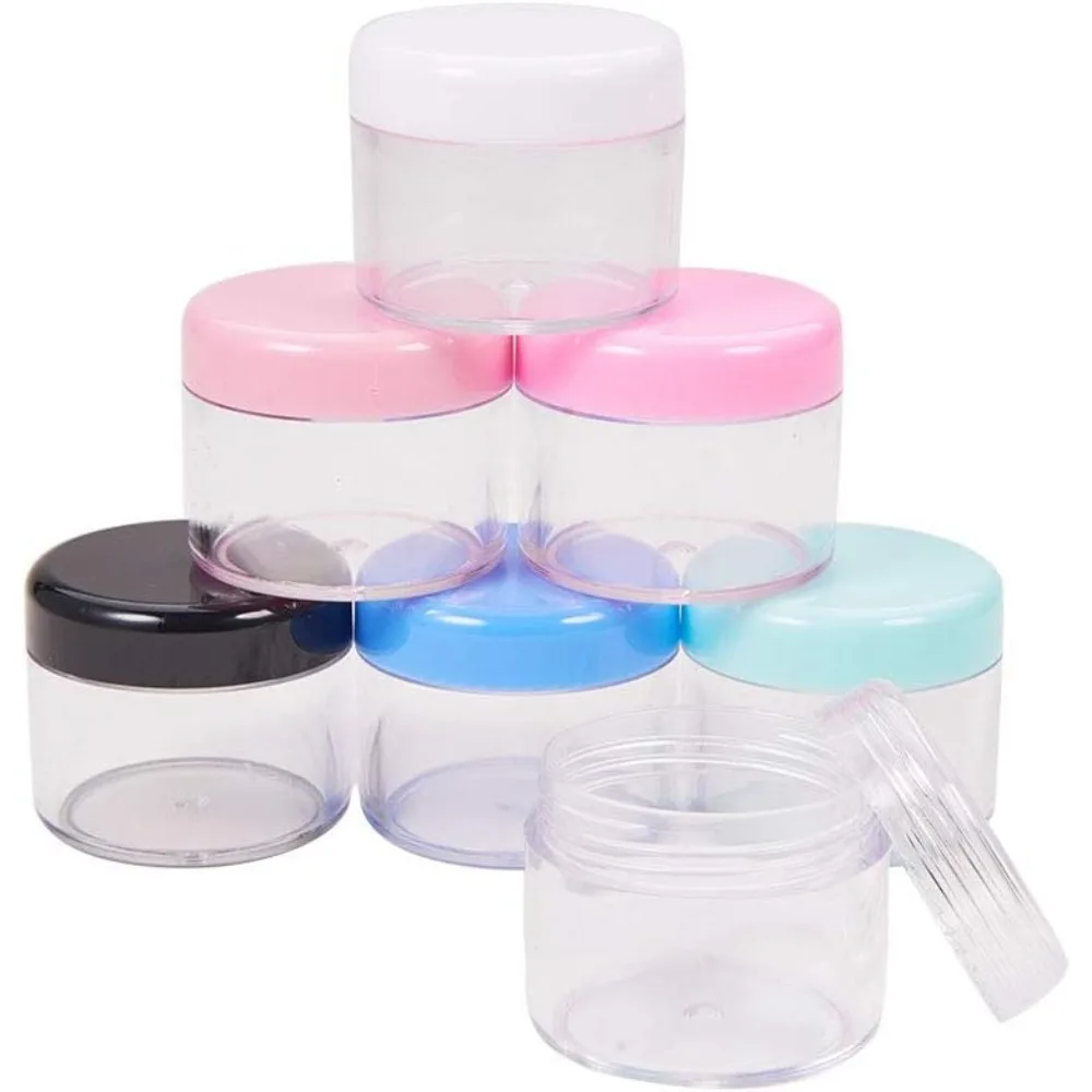 

1Set 28 Pack 20ml/20g Empty Cosmetic Jars Clear Plastic Jars for Lip Balm Creams Cosmetic Eyeshadow Samples and Other Beauty