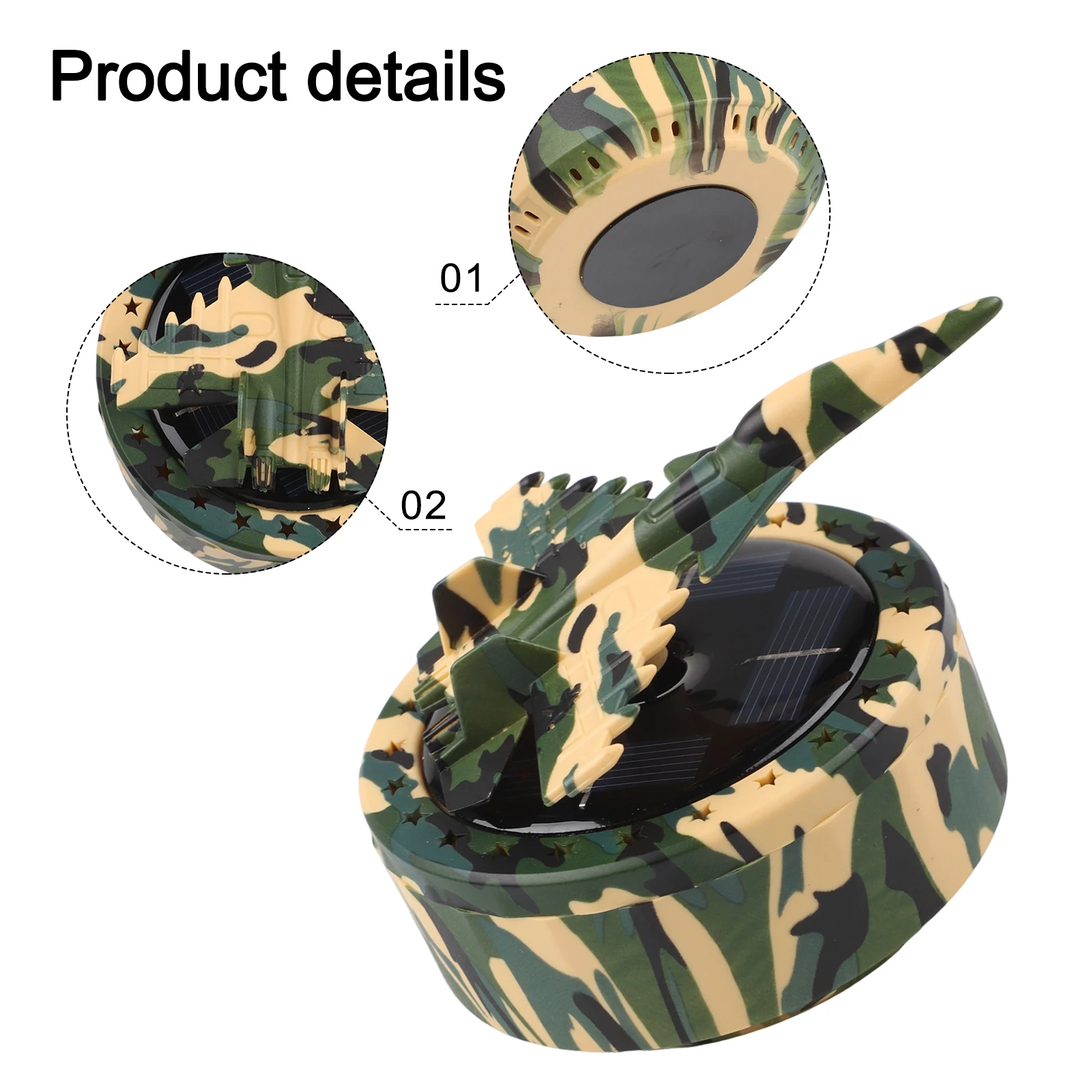 Solar Panel Operated Rotating Car Diffuser with Fighter Style Design Delivering Natural Scent Diffusion and Air Purification