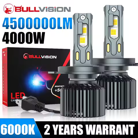 4500000LM 4000W H4 H7 Led Headlights Canbus H11 H8 H9 9012 9006 9005 Turbo 16 Core 5570 CSP Car Bulbs With Fan 6000K Powerful