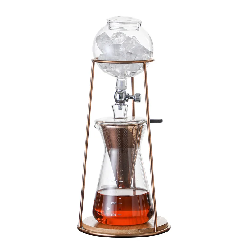 Home Drip Hydraulic Hand Brew Ice Brewer Cold Brew Tea Drip Kettle Ice Drip Coffee Maker Teapot Teapot Holder Set Ice Drip