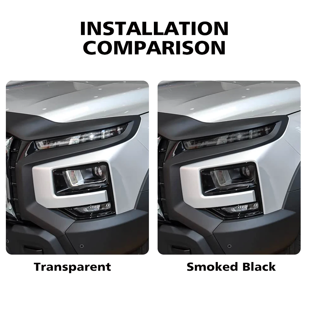 Custom Fit for JAC T9 Hunter 2024-2026 High-Gloss Smoke Black Headlight Protective Film TPU PPF Pre Cut Anti-Scratch Vinyl Wrap view 3