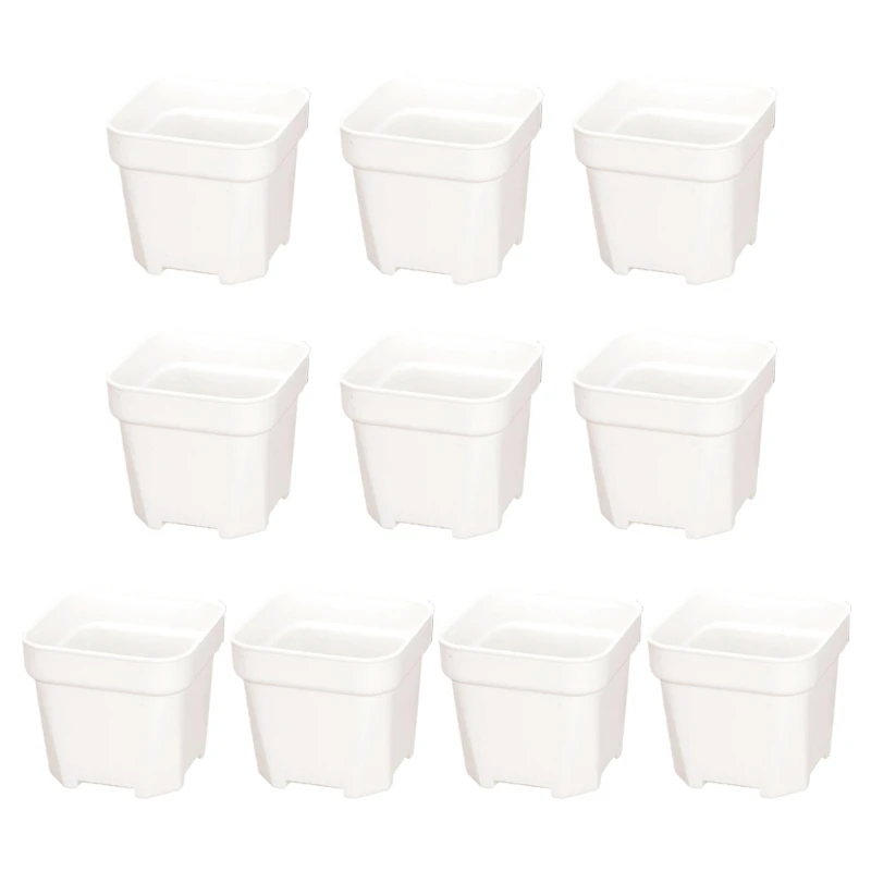 Set Of 10 Piece Modern Succulents Pots User Friendly Plastic Indoor Plant Container With Air Ventilation Design HX6C
