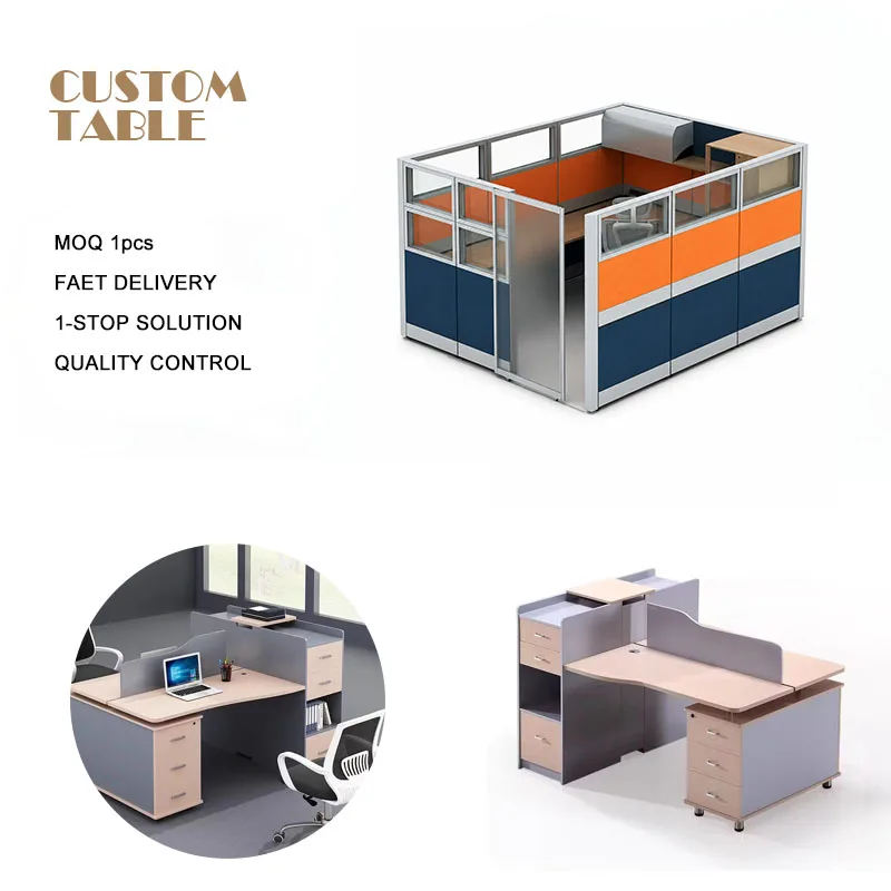 Modern Design and Durable Construction Office Cubicle Partition  Table for Workstation Staff with High Quality and Large Space