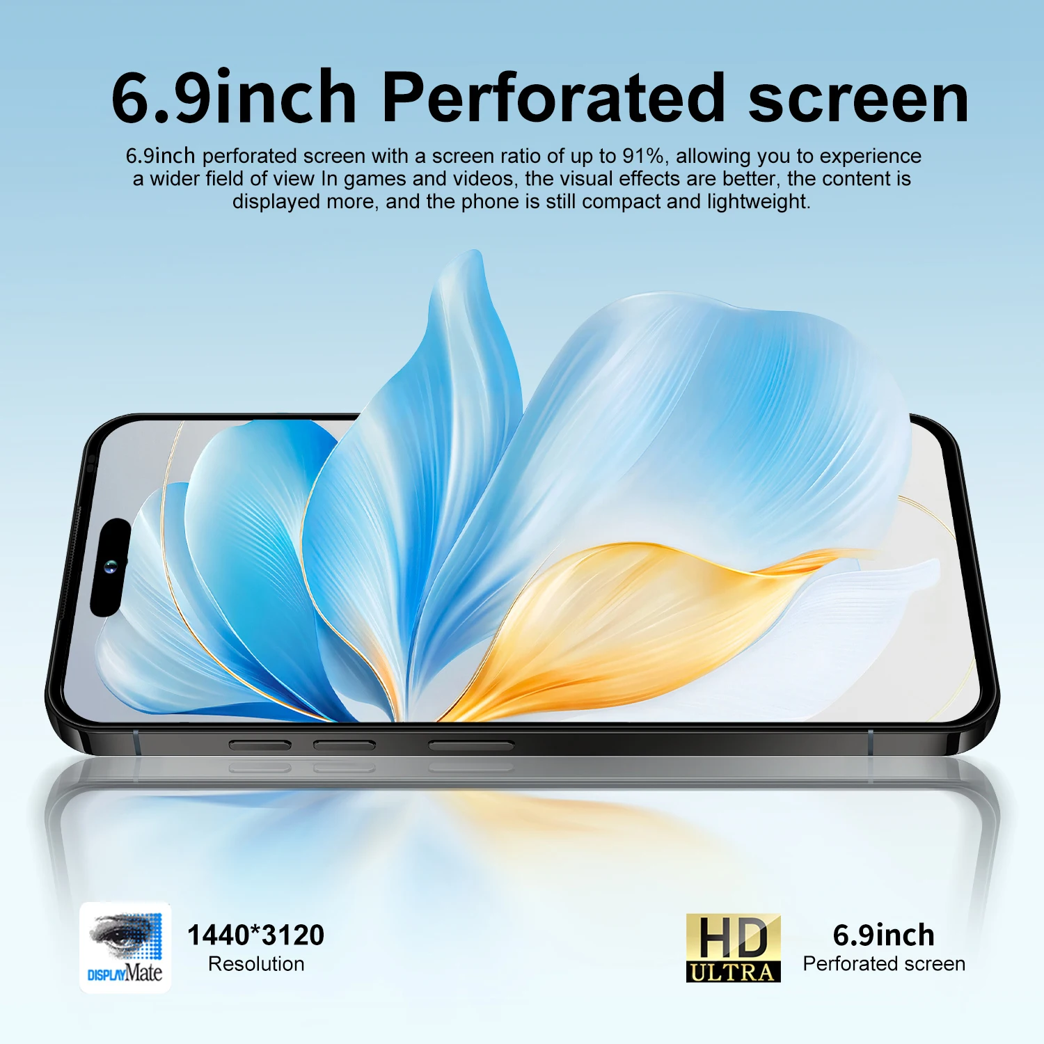 New i17 Pro Max smartphone, Android  15system,  camera button with side fingerprint unlock. Supports dual SIM, WiFi, GPS & Googl