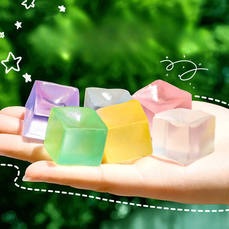Squishy Ice Cube Fidget Alivio del estrés Juguete para apretar Adultos Niños Fiesta de cumpleaños Favores Premios en el aula
