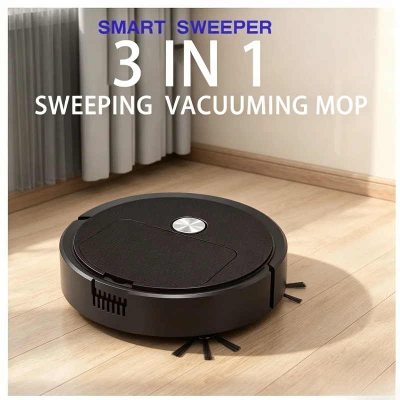 3 In 1 Smart Sweeping Robot, Wireless Mini Vacuum Cleaner Sweeping Mopping Robot Household Cleaner for Home Use