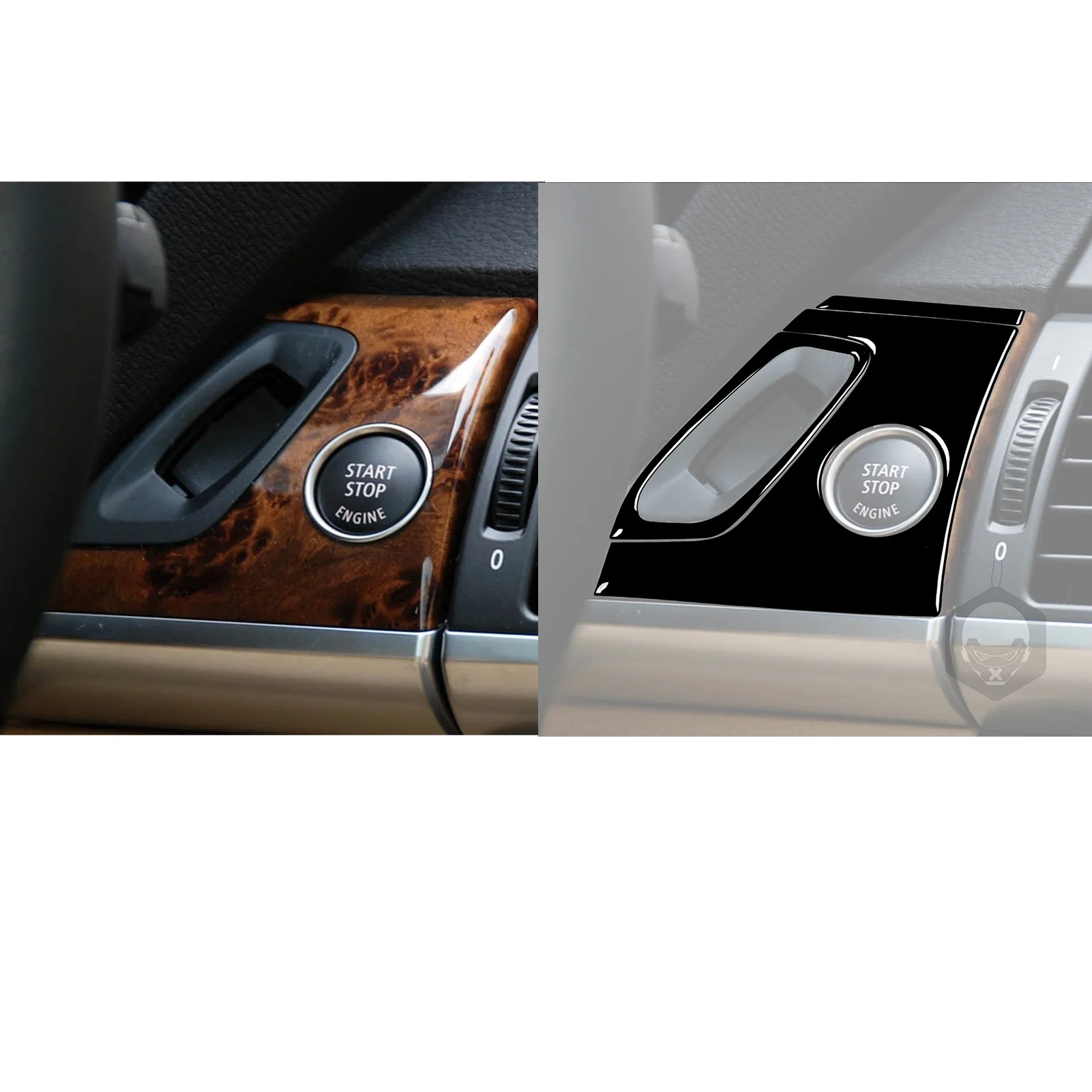 For BMW X5 E70 2007-2009 Piano Balck Instruments Start switch Panel Trim Cover Car Interior Accessories Decorative Stickers