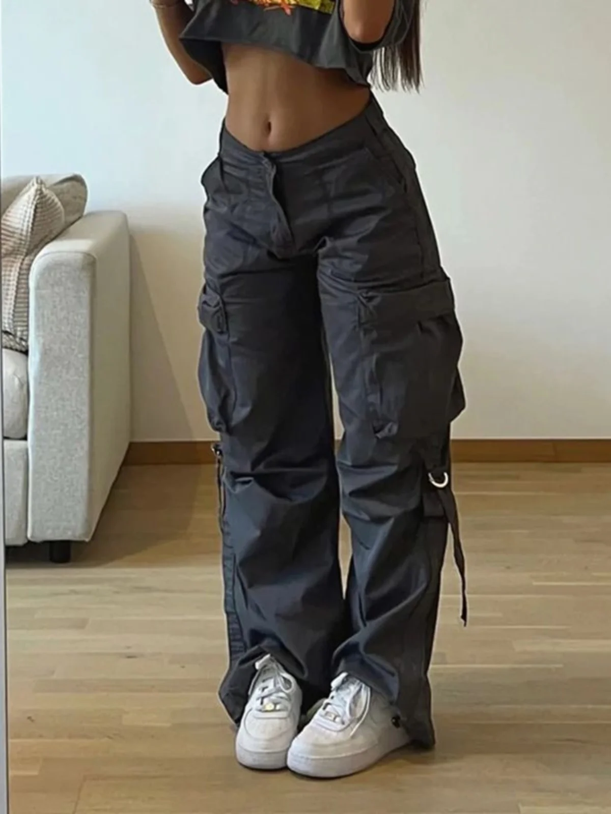 سراويل عمل منخفضة الخصر مع كيتس ستريت Sle سراويل كاجوال مستقيمة الساق سراويل طويلة تصميم متعدد كيت أزرق