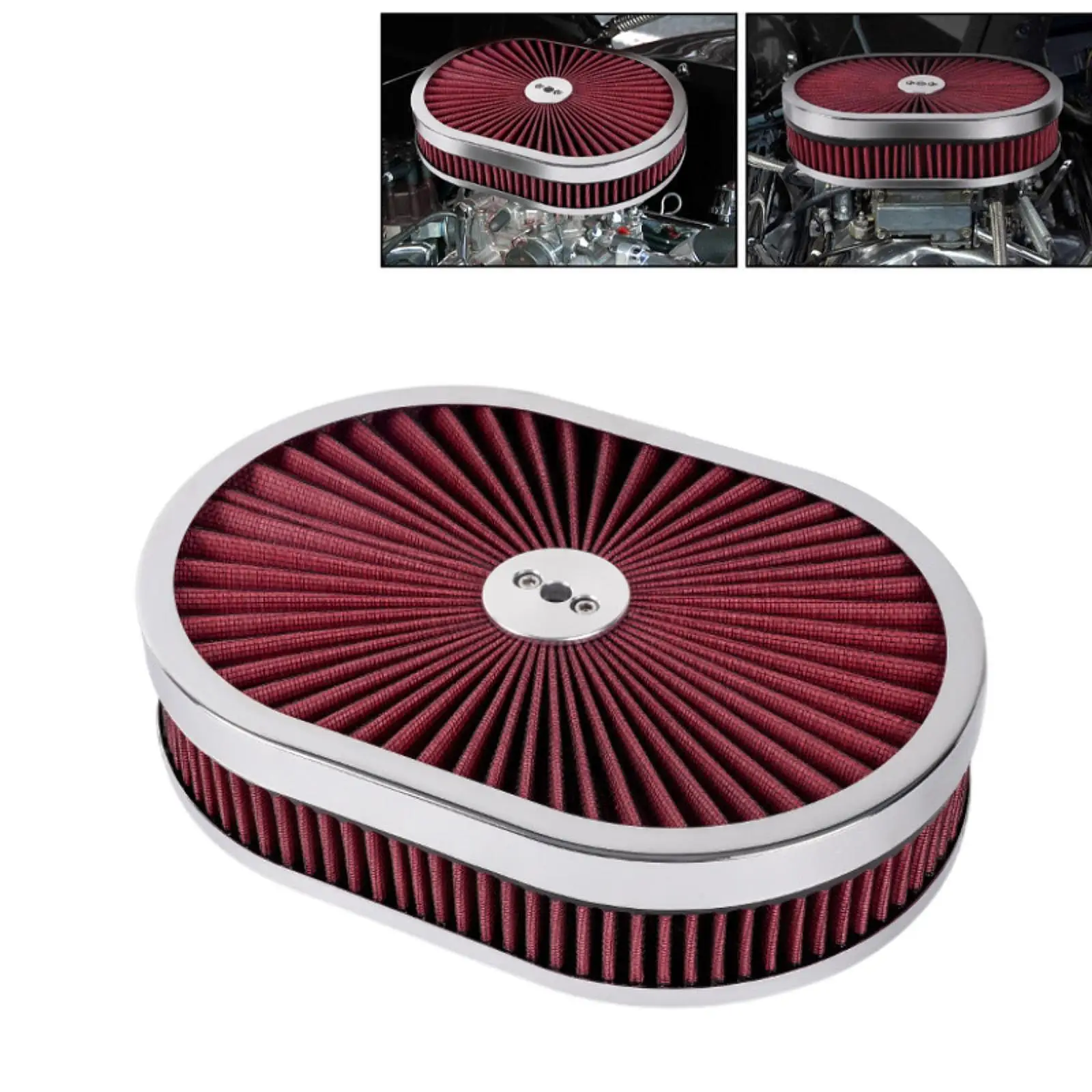 

Car Air Filter High Performance Car Spares Part Increasing Overall Flow Air Cleaner Replaces Supplies for 5-1/8" Carb Neck