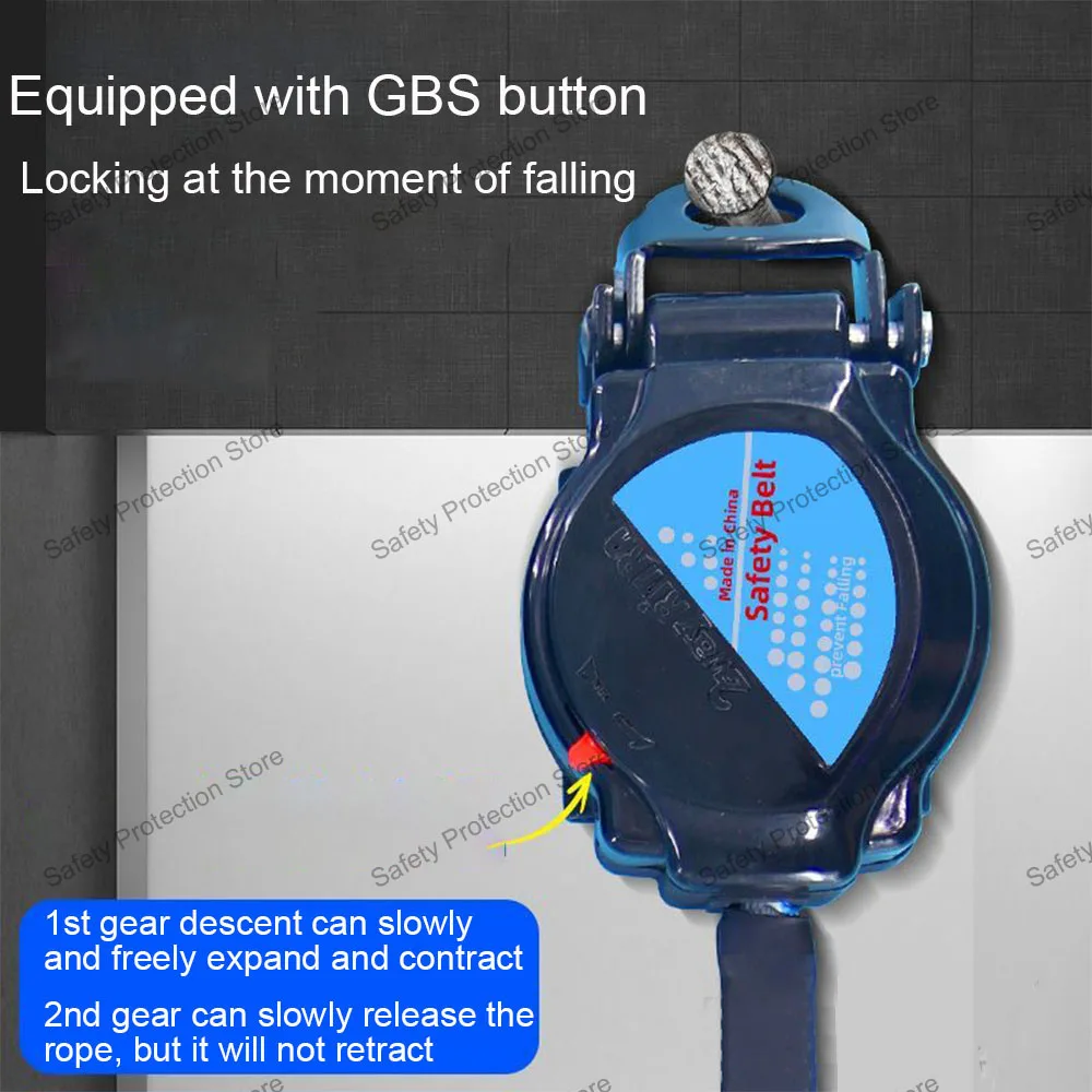 Work Safety Harness Belt Rope Fall Arrestor Self-locking Self-Retracting Lanyard Anti Fall Speed Difference Heavy Duty Lifeline