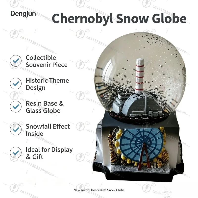 3Pcs Chernobyl Snow Globe Mini Resin Snowball Ornament Creative Souvenir Desktop Decor Collectible Gift