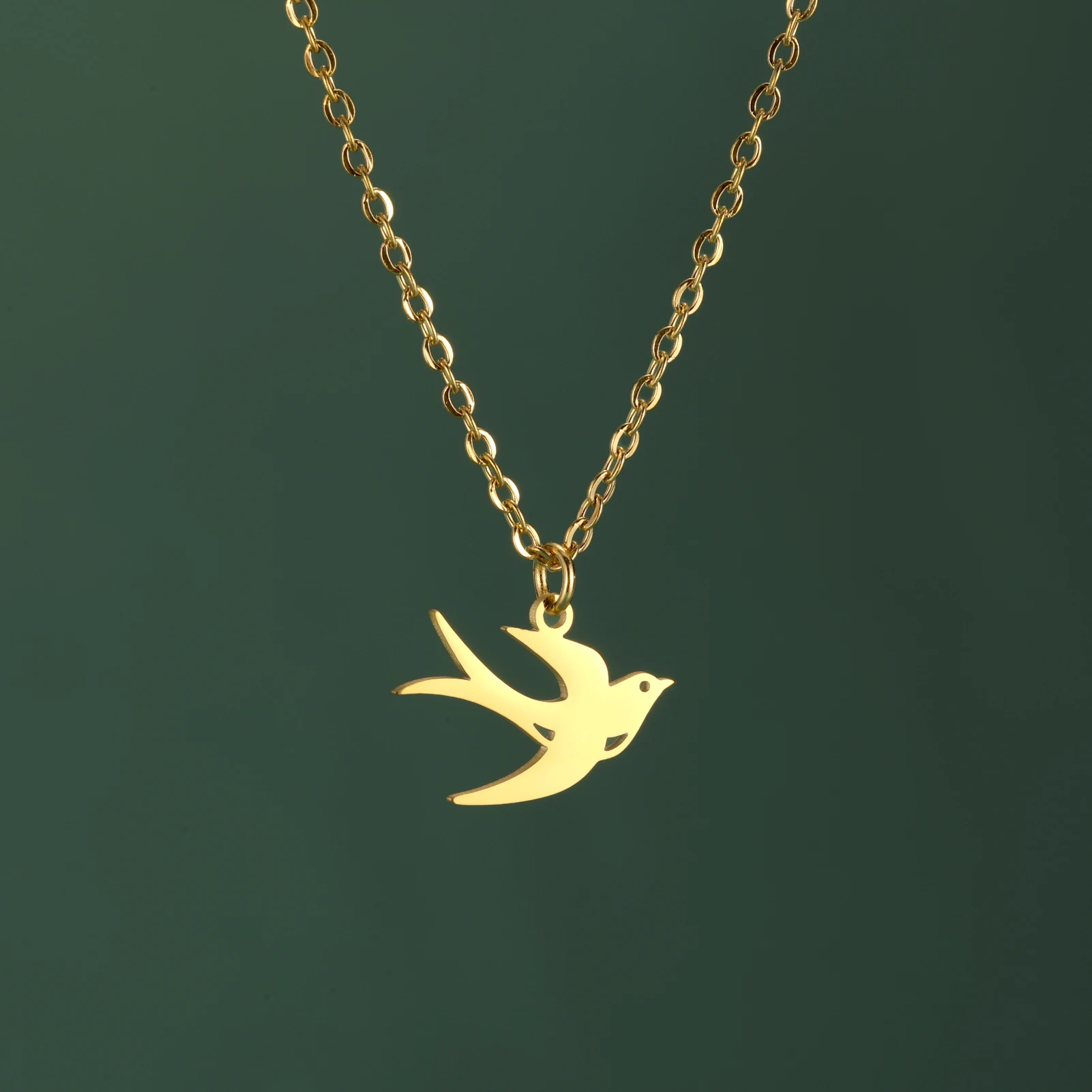 Swallow Pendant Stainless Steel Necklace Men's And Women's Fashionable Animal Inspired Jewelry Gift Super Natural Inspiration view 2