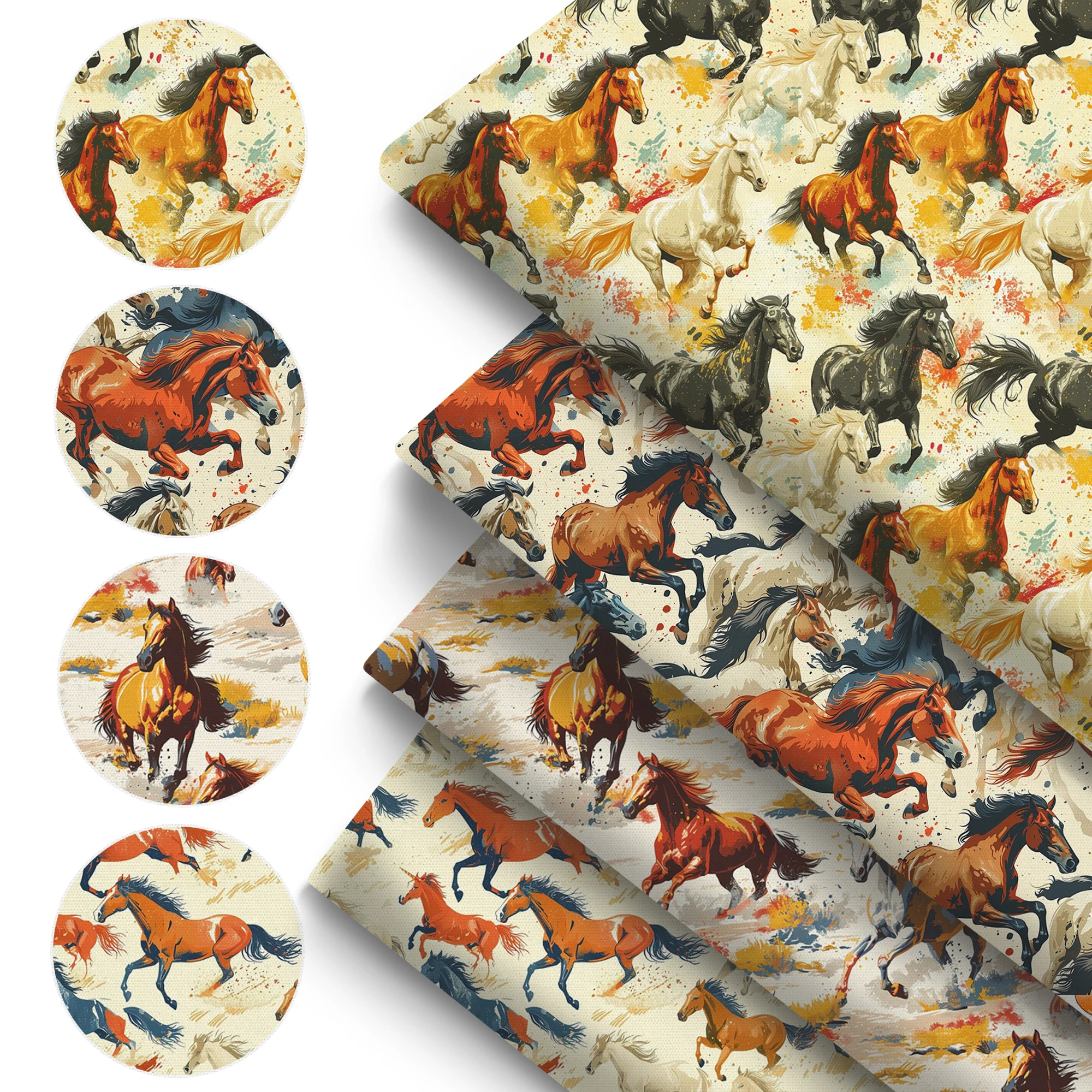 

50*145cm Patchwork horse Polyester Cotton Fabric for Tissue Sewing Quilting Fabrics Needlework Material DIY Handmade